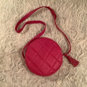 Giani Bernini Magenta Leather Circle Crossbody Bag